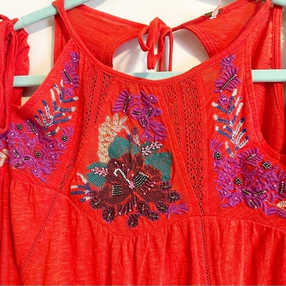 Free People Fast times cold shoulder blouse top - Picture 8 of 8